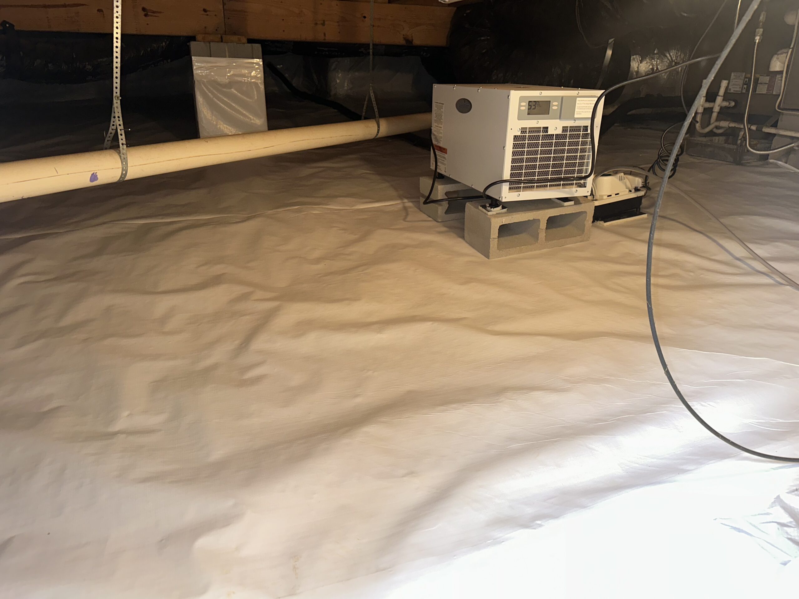 After crawlspace encapsulation near HVAC equipment